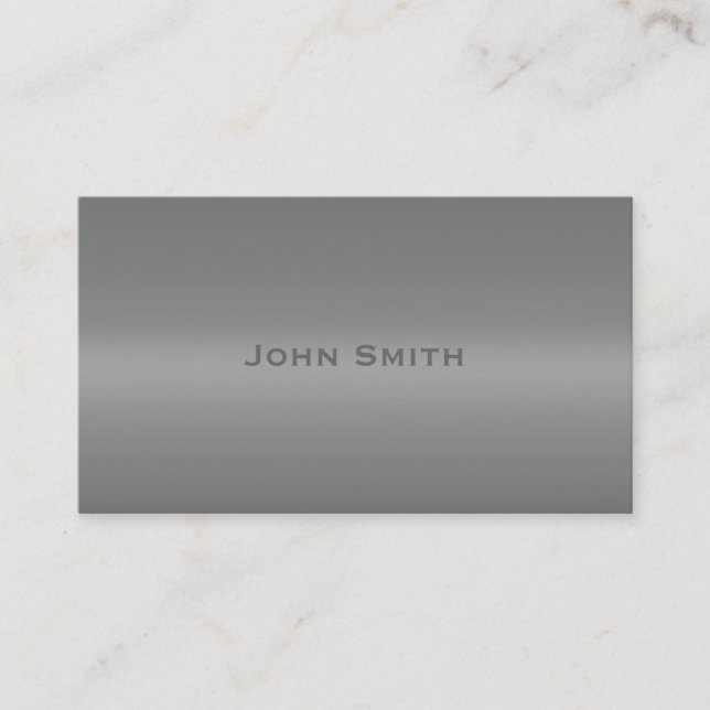 Silver Grey Steel Inspired Grey Tone Metal Look Business Card (Front)