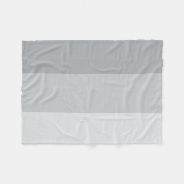 Silver Grey Striped Fleece Blanket (Front (Horizontal))