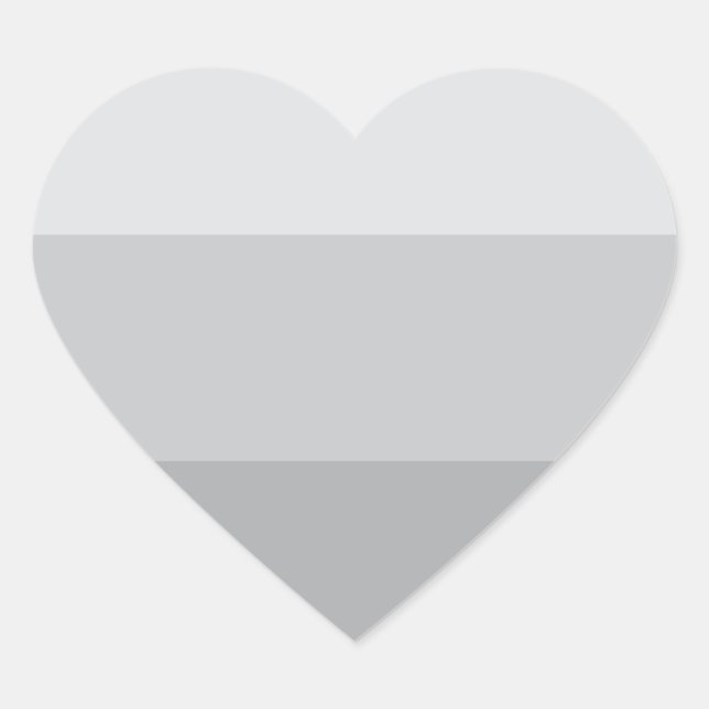 Silver Grey Striped Heart Sticker (Front)