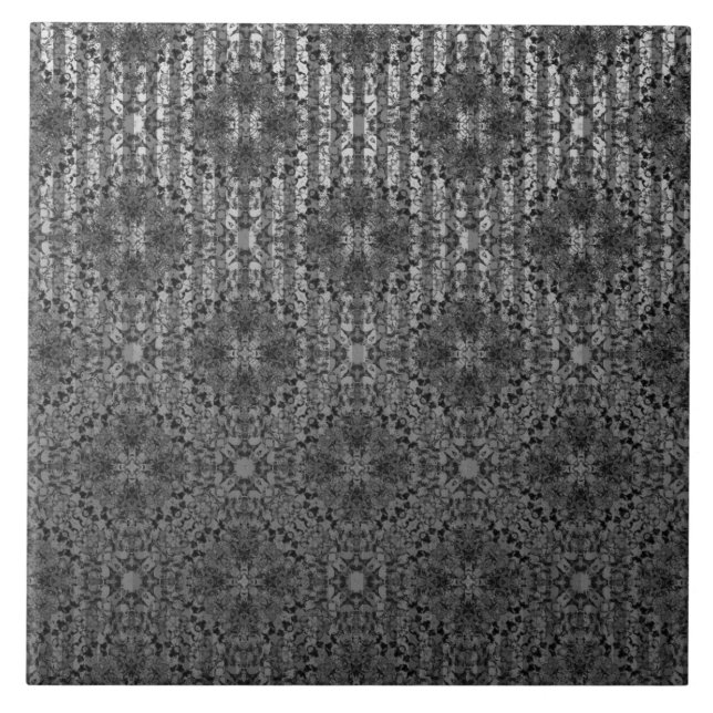 Silver Grey Striped Hollywood Regency Pattern Tile (Front)