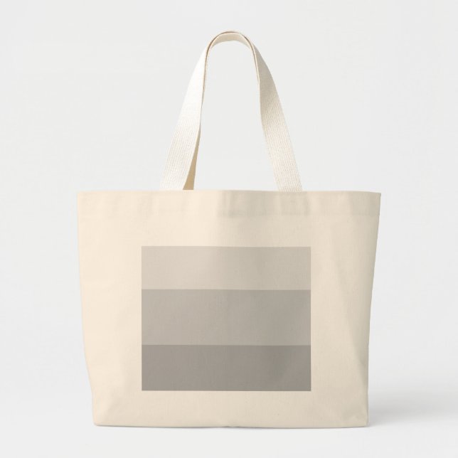 Silver Grey Striped Large Tote Bag (Front)