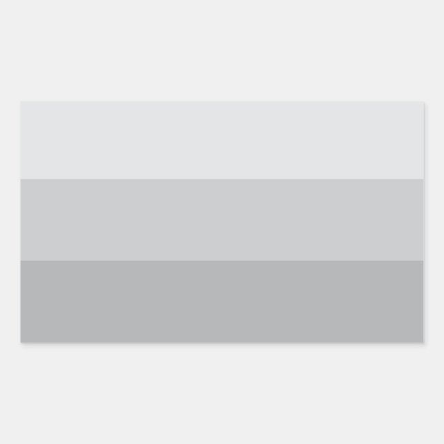 Silver Grey Striped Rectangular Sticker (Front)