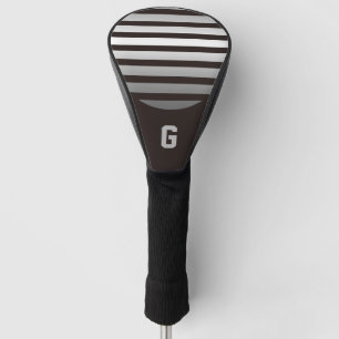 Silver Grey Stripes with Monogram Golf Head Cover