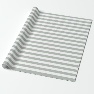 Silver Grey Stripes Wrapping Paper