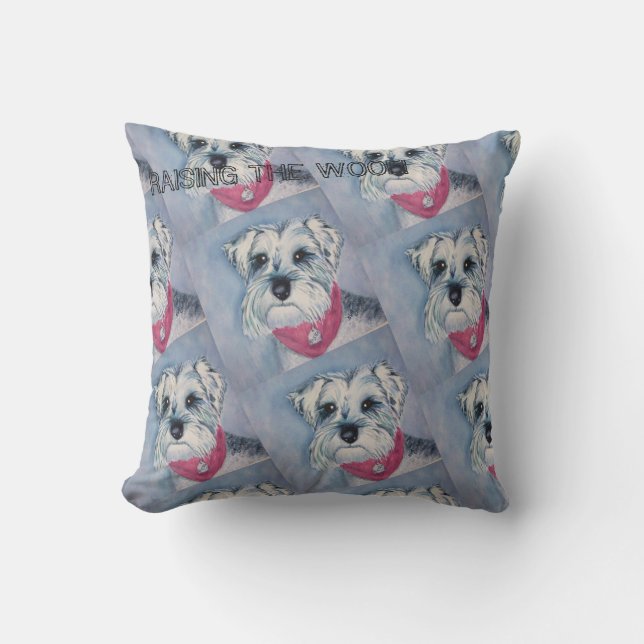 SILVER GREY SWEET SCHNAUZER CUSHION (Front)