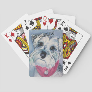 SILVER GREY SWEET SCHNAUZER PLAYING CARDS