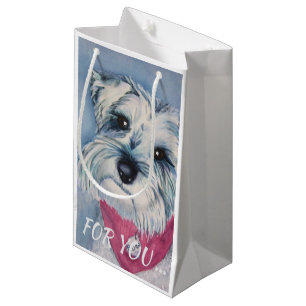 SILVER GREY SWEET SCHNAUZER SMALL GIFT BAG