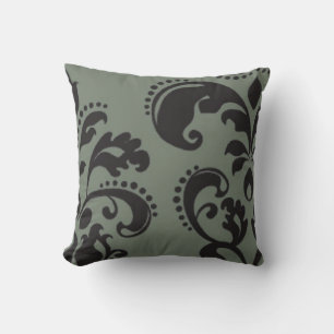 Silver Grey Swirl Decorative Pillow