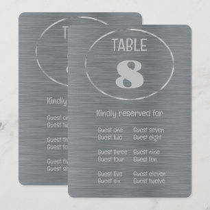 Silver Grey Table Number and Place Card