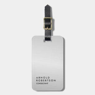Silver Grey Trendy Modern Minimalist Luggage Tag