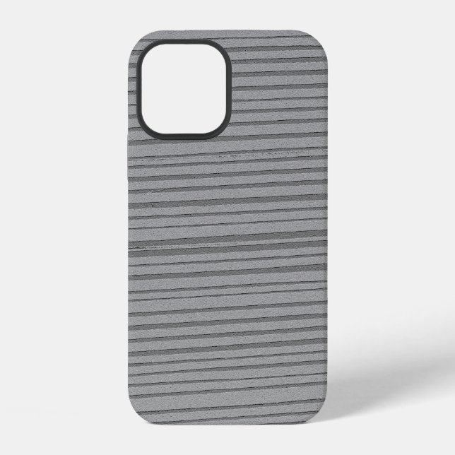 Silver Grey Unique Modern Stripe Pattern iPhone Case (Back)