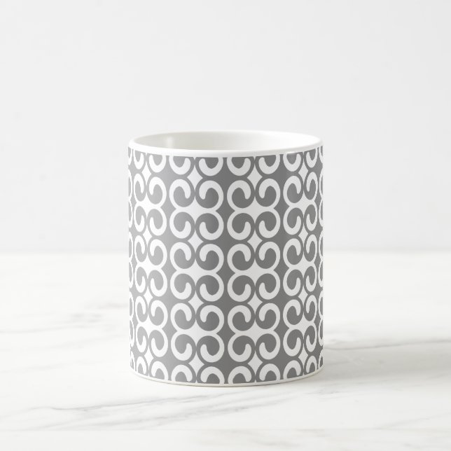 Silver Grey Unique Pattern Coffee Mug (Center)
