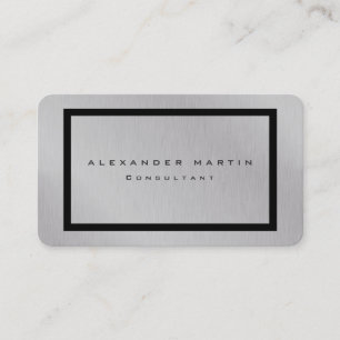 Silver Grey Unique Trendy Creative Modern Business Card
