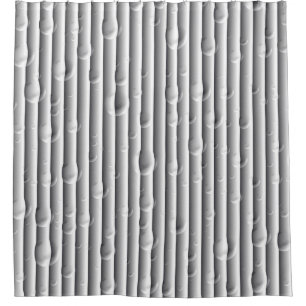 silver grey water droplets shower curtain