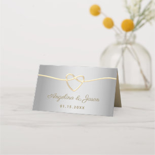 Silver Grey Wedding Place Card
