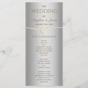 Silver Grey Wedding Programme