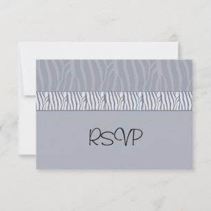Silver Grey Wedding RSVP Card
