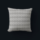 SILVER GREY & WHITE, DREIDEL & STARS pillow<br><div class="desc">silver grey and white Dreidel pillow STAR OF DAVID TRIM STAR OF DAVID ON BACK  by designer Sandy Closs ~ SandyCloss~</div>