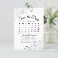 Silver Grey White Simple Elegant Wedding Calendar