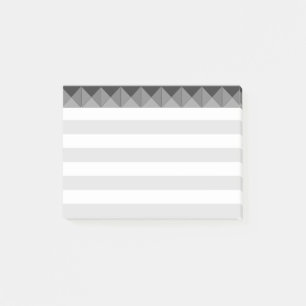 Silver Grey & White Stripes Post-it Notes