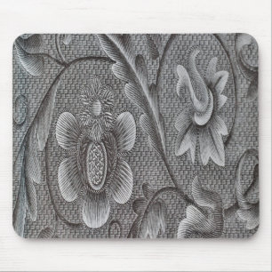 Silver Grey Woven Pattern Mouse Mat
