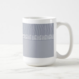 Silver Grey Zebra Fur Print Coffee Mug