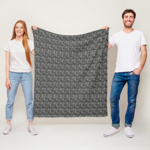 Silver Grey Zebra Stripes Pattern      Fleece Blanket