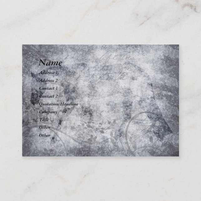Silver Grunge English Horse Business Card (Front)