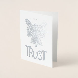 Silver Guardian Angel Inspirational Trust Cards