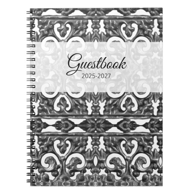 Silver Guestbook Notebook (Front)