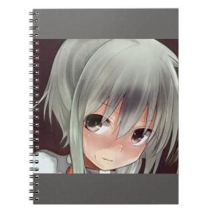 Silver haired anime girl in shadow kitty voices notebook