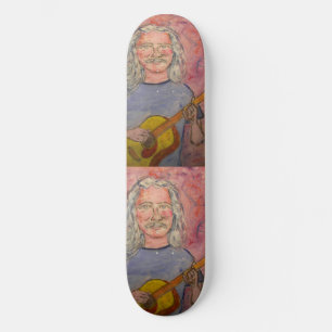 silver haired folk rocker dude skateboard
