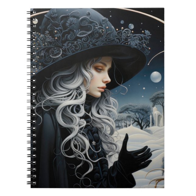 Silver-Haired Nouveau Witch Notebook (Front)