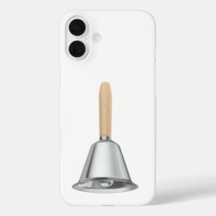 Silver handbell with a wooden handle iPhone 16 plus case