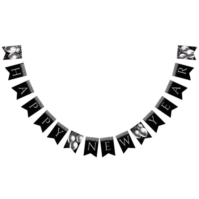 Silver Happy New Year  Bunting (All)