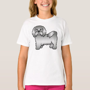 Silver Havanese Cute Cartoon Dog Illustration T-Shirt