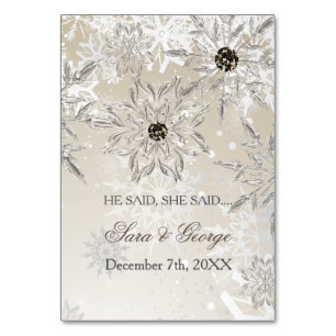 silver He said, She said bridal shower game card