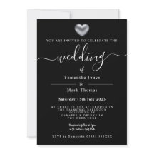 Silver Heart Black Wedding 