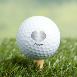 Silver Heart Design Personalised Golf Balls