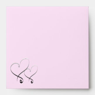 Silver heart envelope