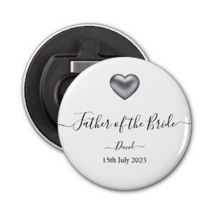 Silver Heart Father of the Bride Bottle Opener