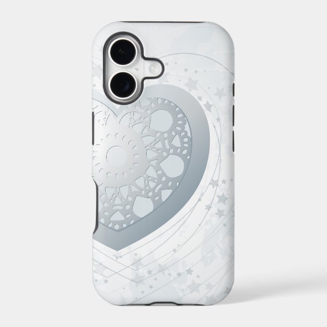 Silver heart, iPhone 5 case (Back)