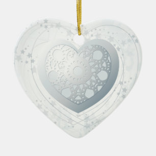 Silver heart, ornament