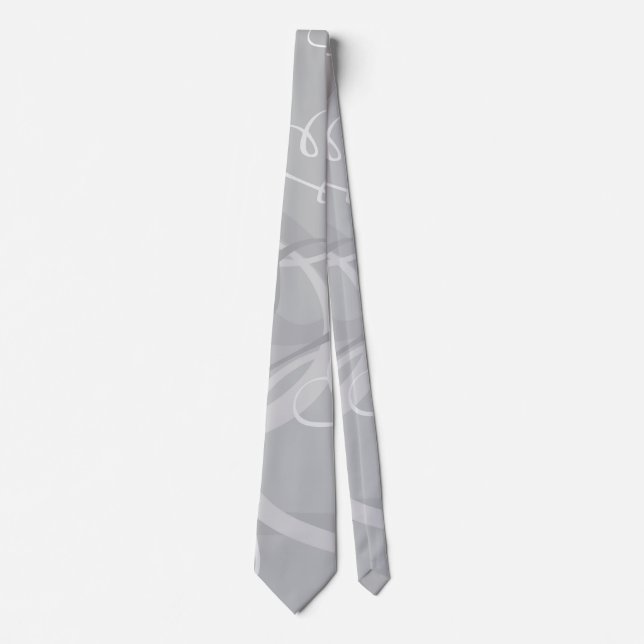 Silver heart pattern tie (Front)