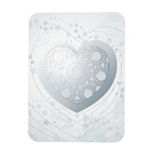 Silver heart, Premium Magnet