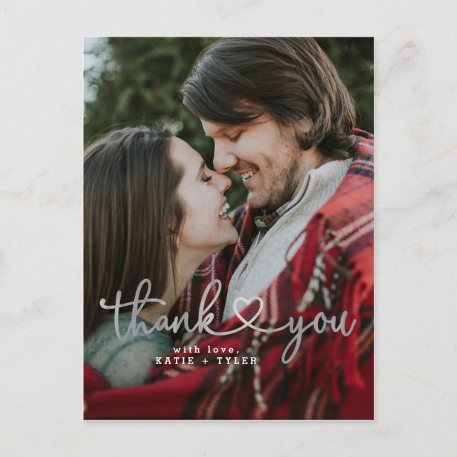 Silver Heart Thank You Cards (Front)