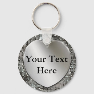 Silver Heart To Personalise Keychain