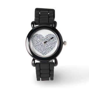 Silver heart watch