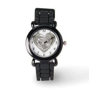 Silver heart watch