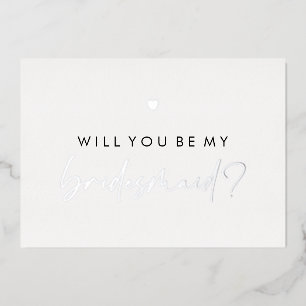 Silver Heart Will You Be My Bridesmaid